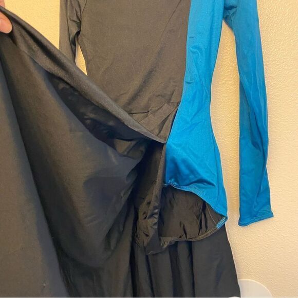 Weissman Balera Dance Costume teal blue dress Make It Rain 10920 Adult medium MA - Picture 7 of 13